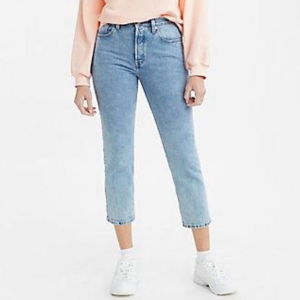 Levi’s 501 Original Cropped Premium Jeans Tango Surge Size 29 x 28 EUC
